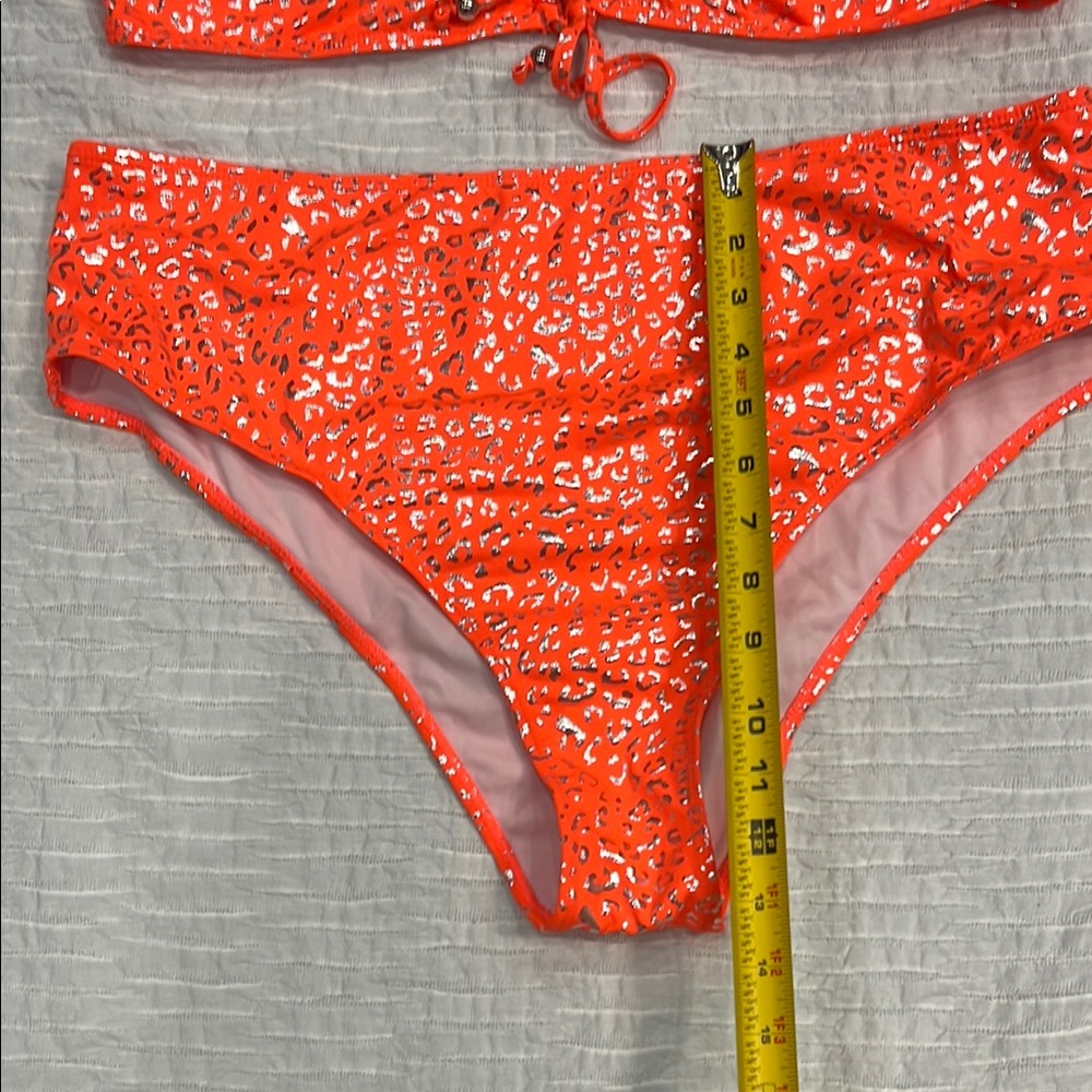 Bikini 👙 plus size swim suit bathing suit 🩱 women leopard 3XL orange metallic - Picture 5 of 11